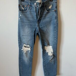 Madewell Blue Distressed Ankle Jeans